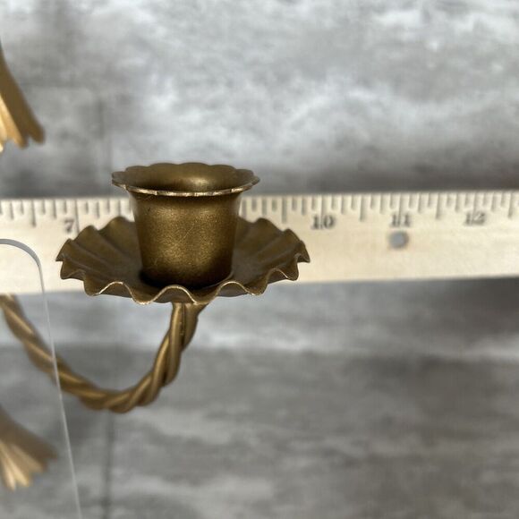 Homco MCM 2 HOME INTERIOR TWISTED ROPE SCONCE DOUBLE TAPER GOLD BOW DESIGN - Picture 11 of 16